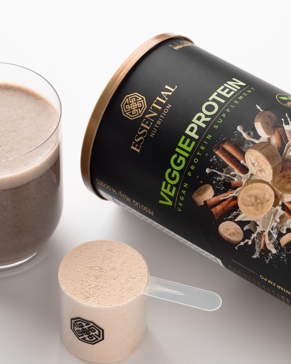 Veggie Protein Banana com Canela Whey Lata | Essential Nutrition 462g